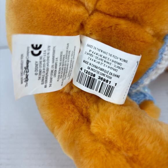 Disney Store Winnie Pooh Bear Plush Snowflake Sparkle Knit Sweater 12 Inch - Picture 11 of 11